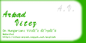 arpad vitez business card